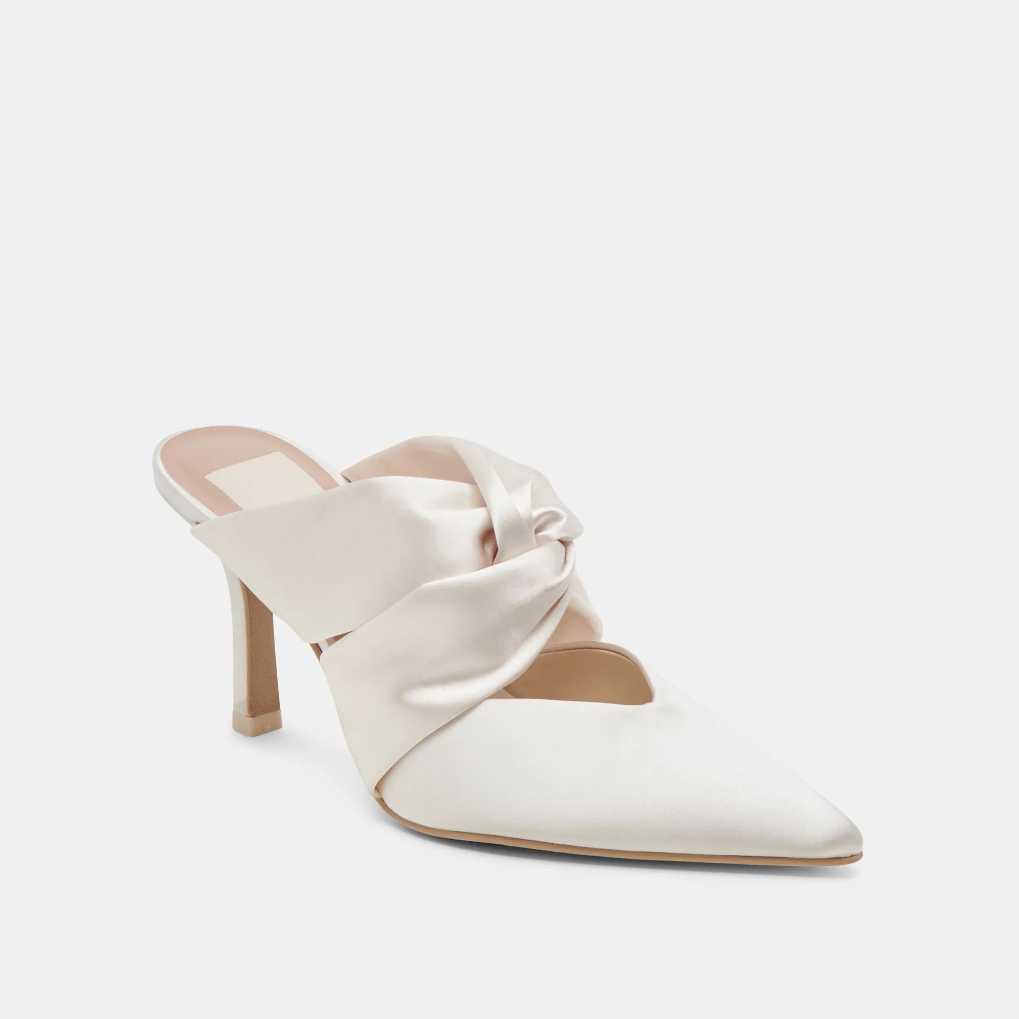 Custom Wedding Heels Clear High Heels KELSY HEELS CREME SATIN