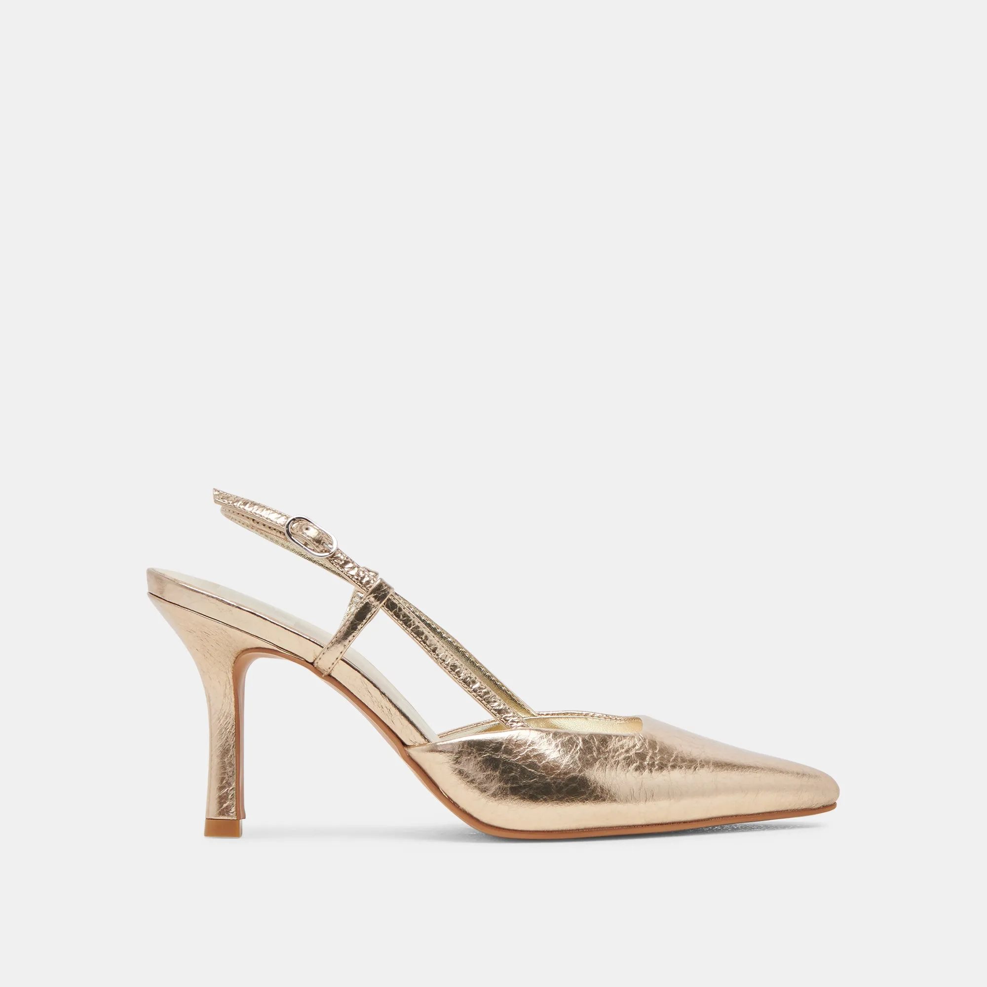 KIM HEELS GOLD DISTRESSED LEATHER Moisture wicking