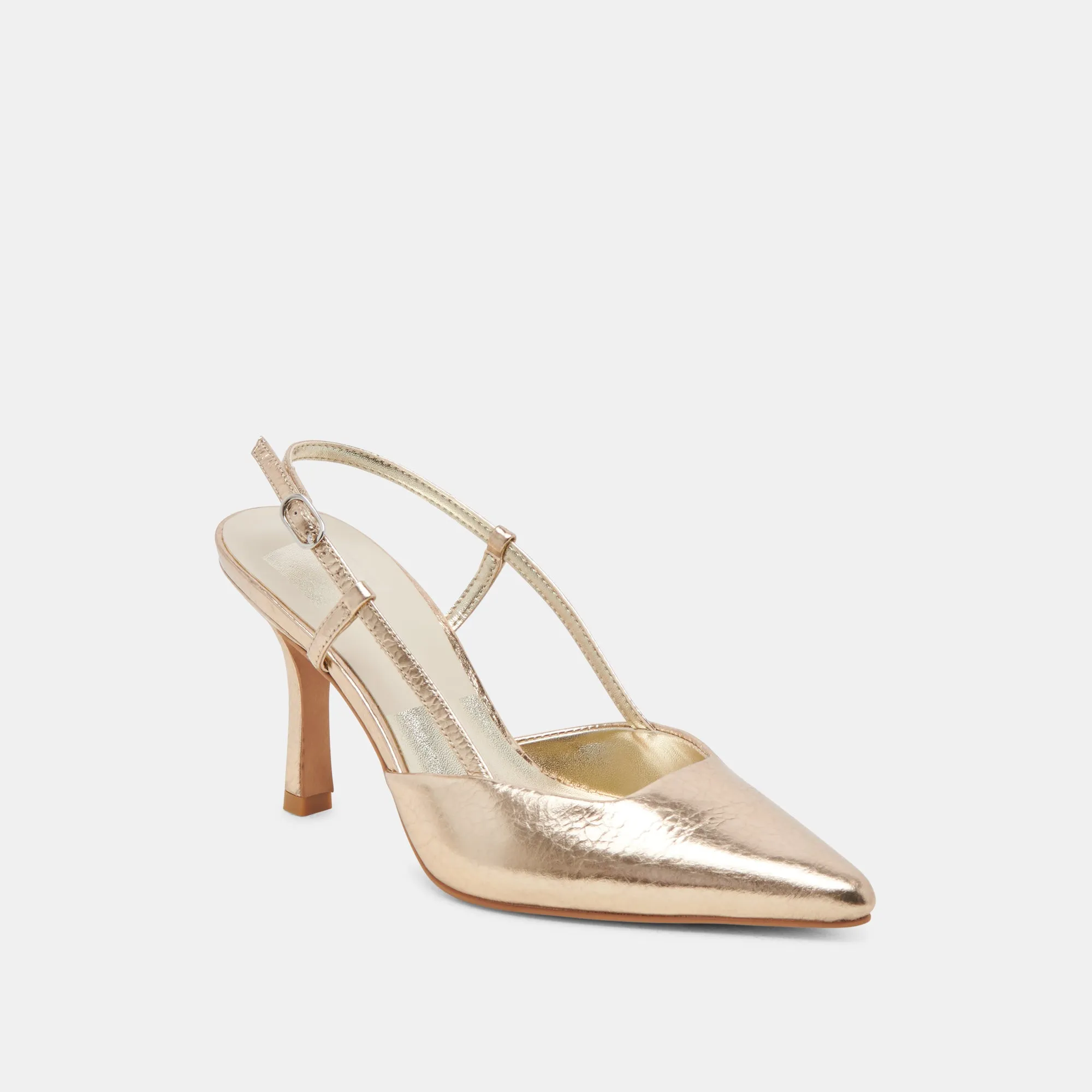 Luxe Wedding Footwear Sophisticated KIM HEELS GOLD DISTRESSED LEATHER