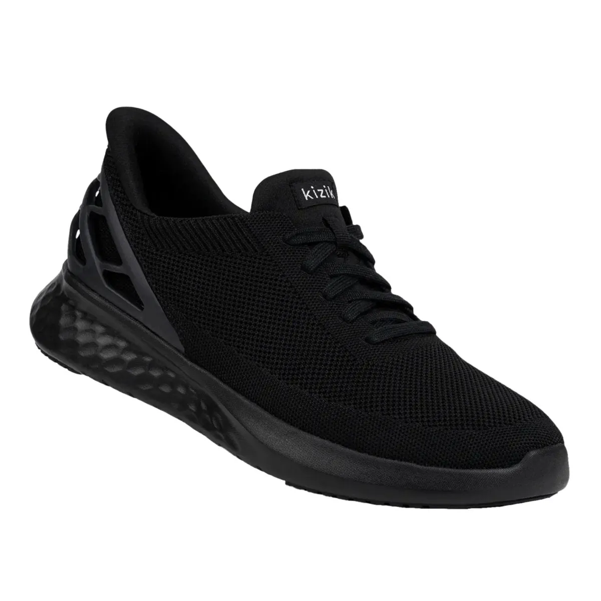 Kizik Men's Athens Blackout Mesh Flexible Comfort Shoes. Heel Safe