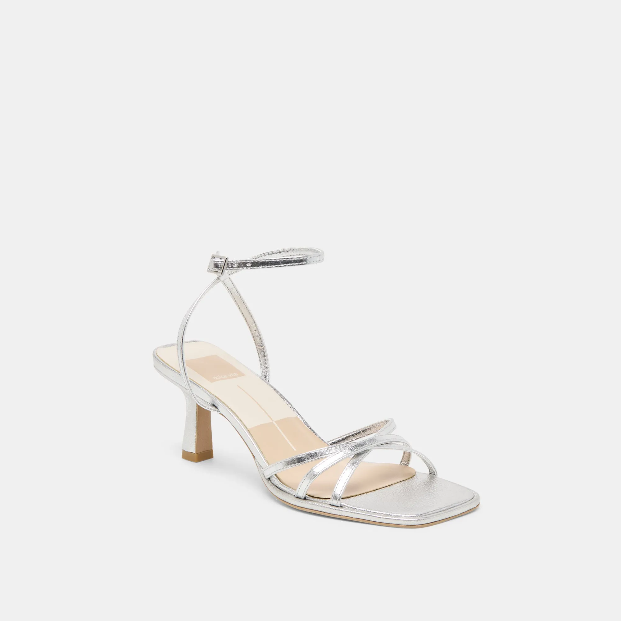 MANJI HEELS SILVER METALLIC LEATHER Summer Heels