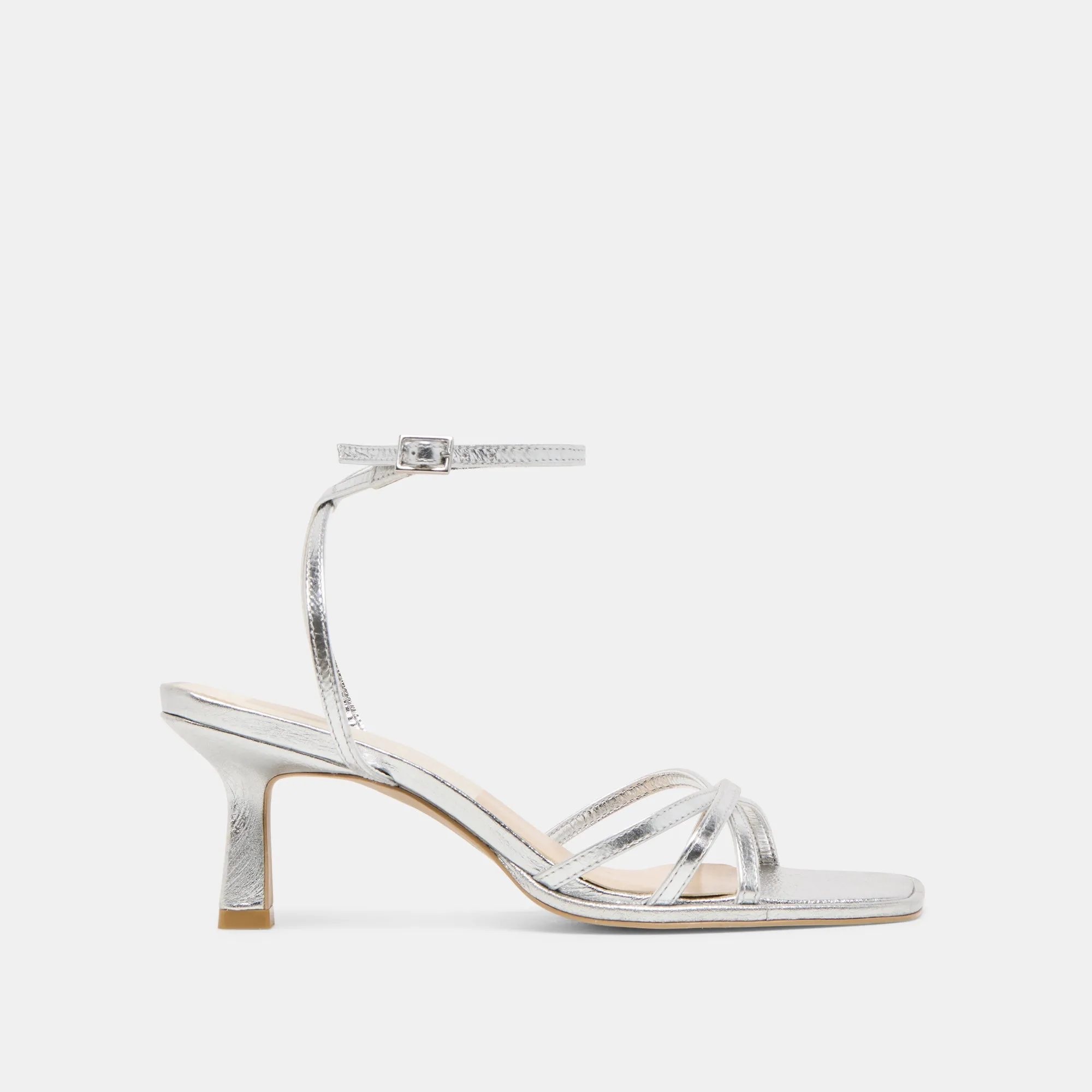 Vintage Style Heels MANJI HEELS SILVER METALLIC LEATHER