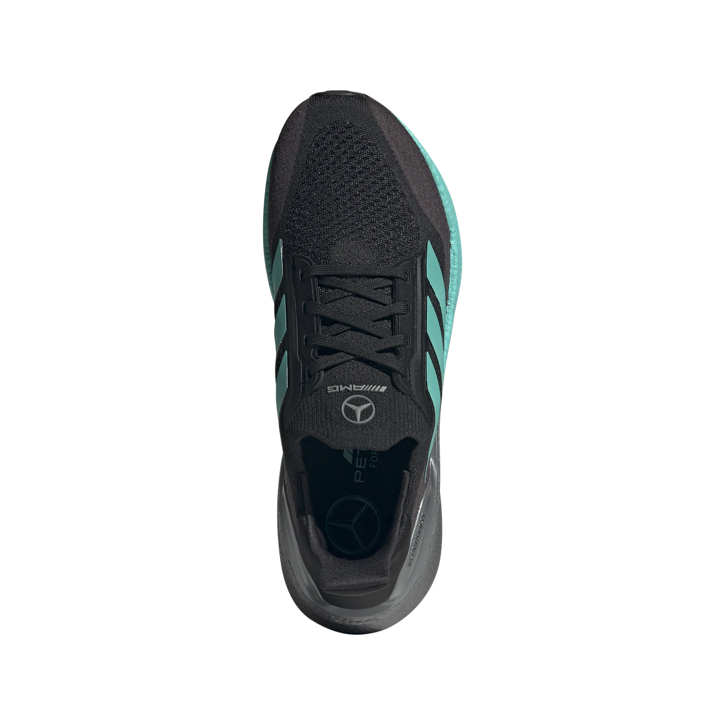 Fashionable Look Motion Ready   Mercedes AMG Petronas F1 Team Ultraboost 5X 'Core Black Semi Mint Rush'