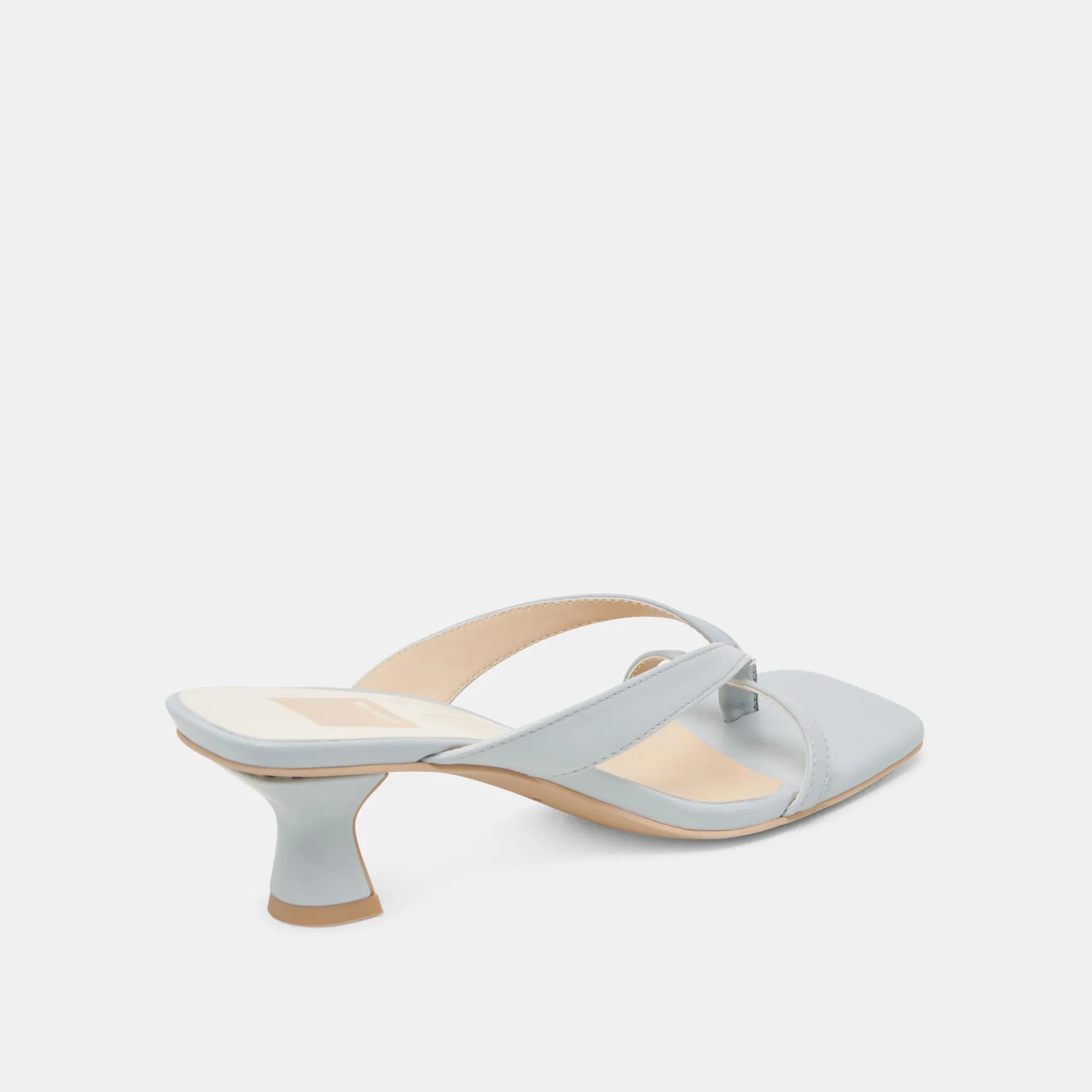 BREVEL HEELS LIGHT BLUE LEATHER Elastic Goring Fall Fashion Pumps