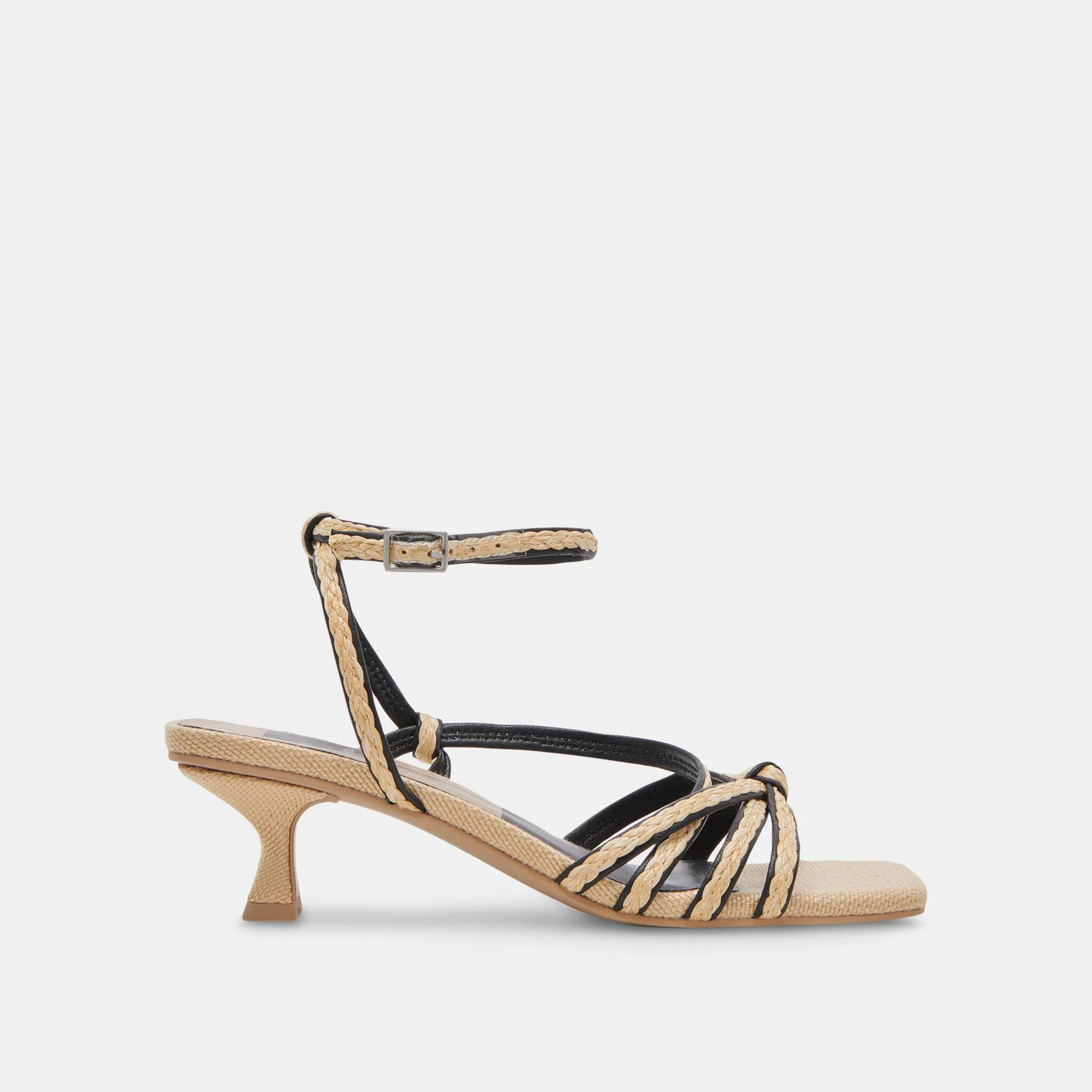 BEV BRAID WIDE HEELS BLACK NATURAL JUTE Glam shoes