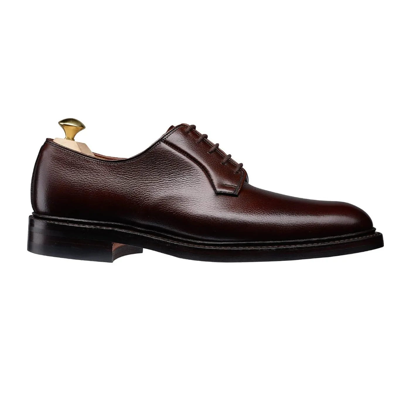 Smooth Polished Profile Refined Slim Fit Lamont 2 Dark Brown Pebble Grain