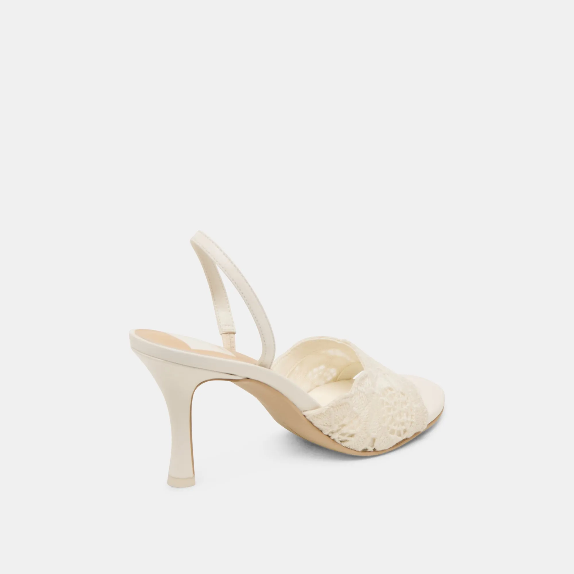 LARRA HEELS WHITE CROCHET Pivot Point