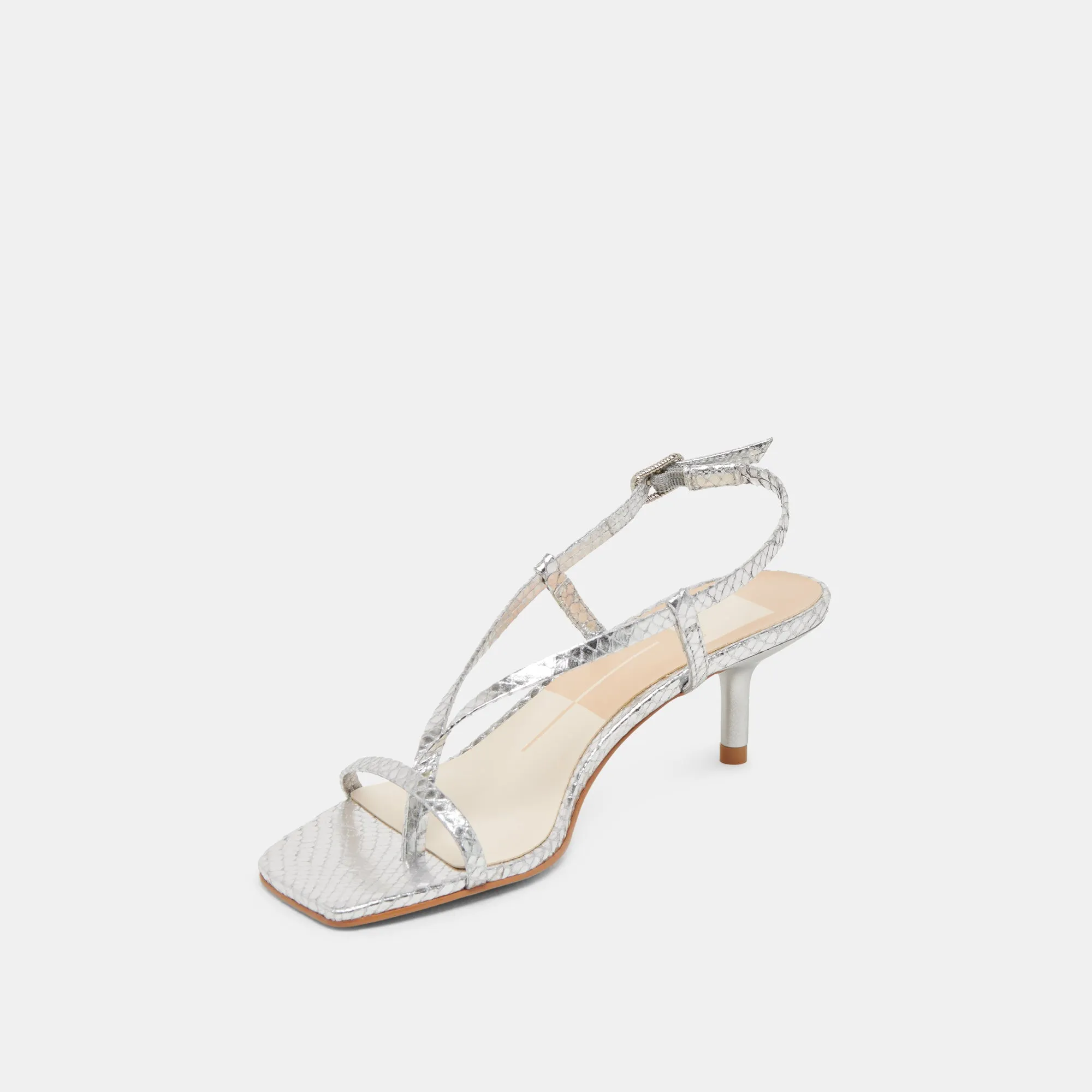 Versatile Comfortable fit LAURY HEELS SILVER EMBOSSED LEATHER