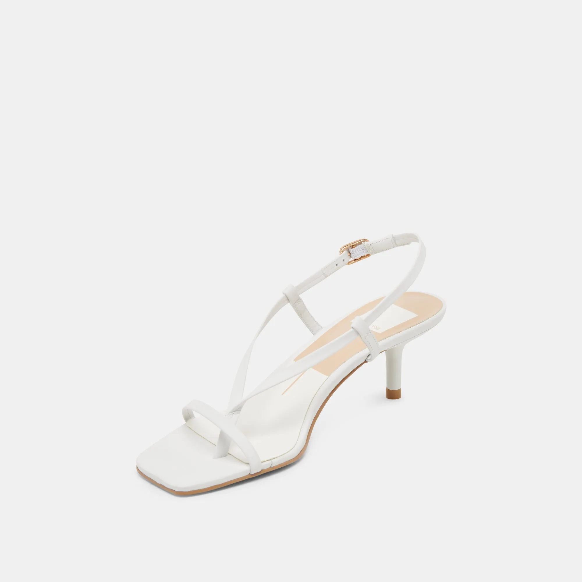 Clear Heels Sleek Leather Pumps LAURY HEELS TRUE WHITE LEATHER