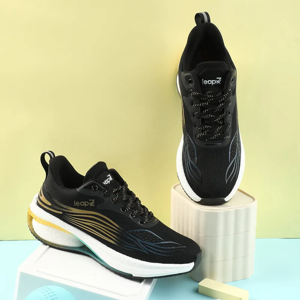 trail running shoes science - fiction - themed running wear Leap7x Black Sports Lacing Running Shoes For Men MOSCOW-2 By Liberty