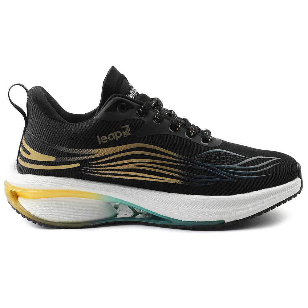 suitable for training programs rural running shoes Leap7x Black Sports Lacing Running Shoes For Men MOSCOW-2 By Liberty