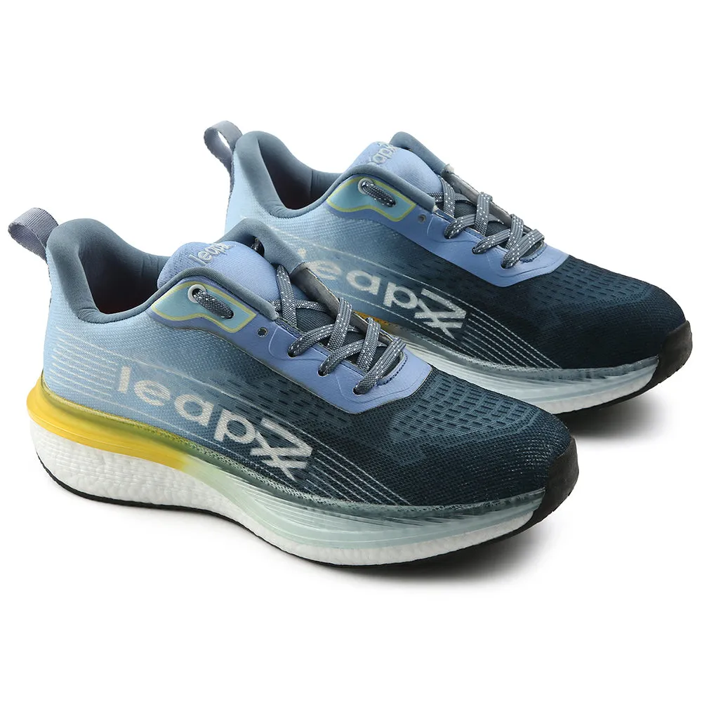 buckle - fastener running gear workout shoe accessories Leap7x Blue Sports Lacing Running Shoes For Men RWM-02 By Liberty