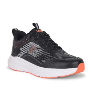 Leap7x By Liberty Mens ROMANIA Black Sports Lacing Shoes crew sock