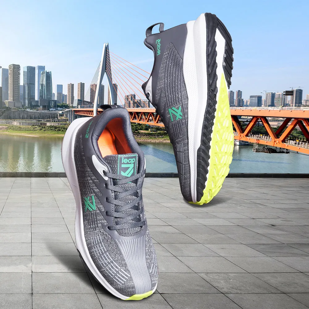 Leap7x Grey Lacing Sports Running Shoes For Men RW-14 By Liberty tempo - running shoes