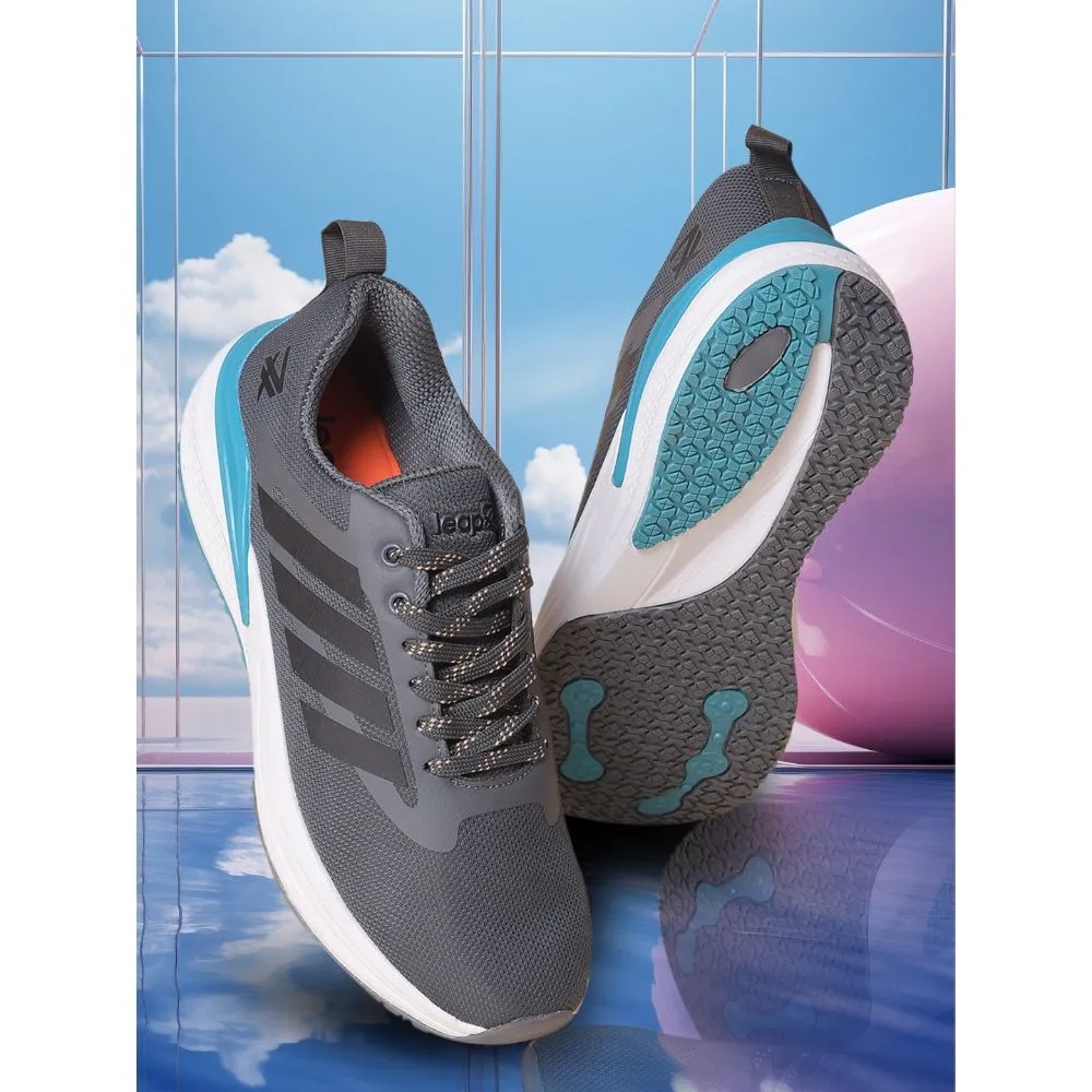 Bright Leap7x Grey Sports Lacing Running Shoes For Men CAPSICO-1 By Liberty