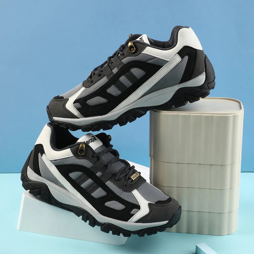 Perseverance Leap7x Light Grey Sports Lacing Running Shoes For Men EAST-1 By Liberty