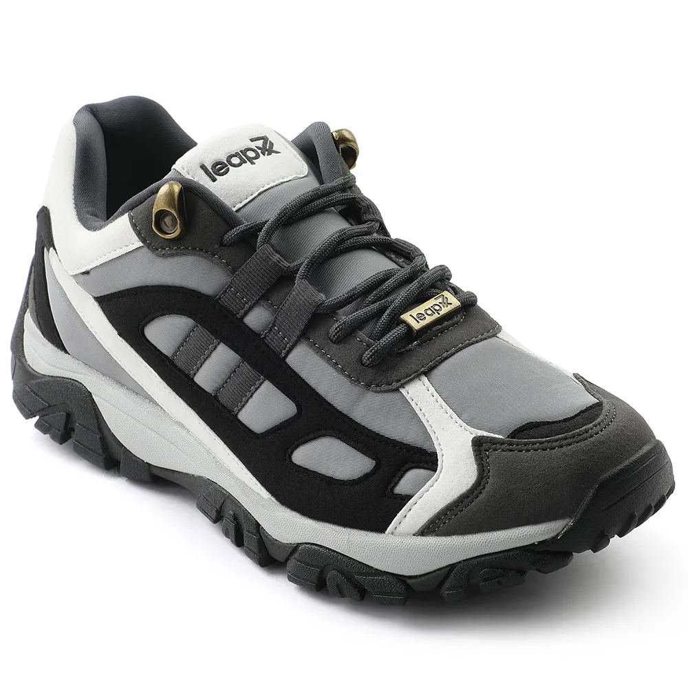 Leap7x Light Grey Sports Lacing Running Shoes For Men EAST-1 By Liberty wide - fit comfort Modern Aesthetic