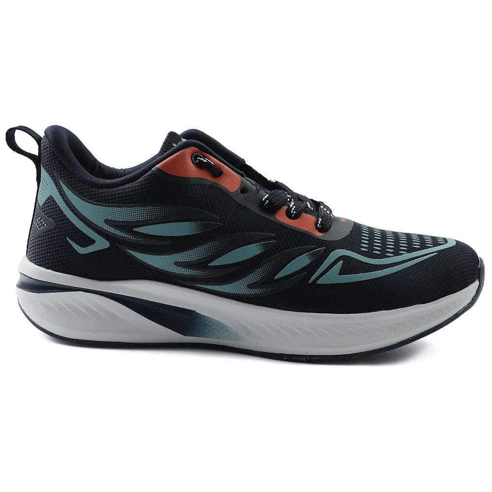 easy - to - put - on shoes Leap7x Navy Blue Sports Lacing Running Shoes For Men CASIO By Liberty