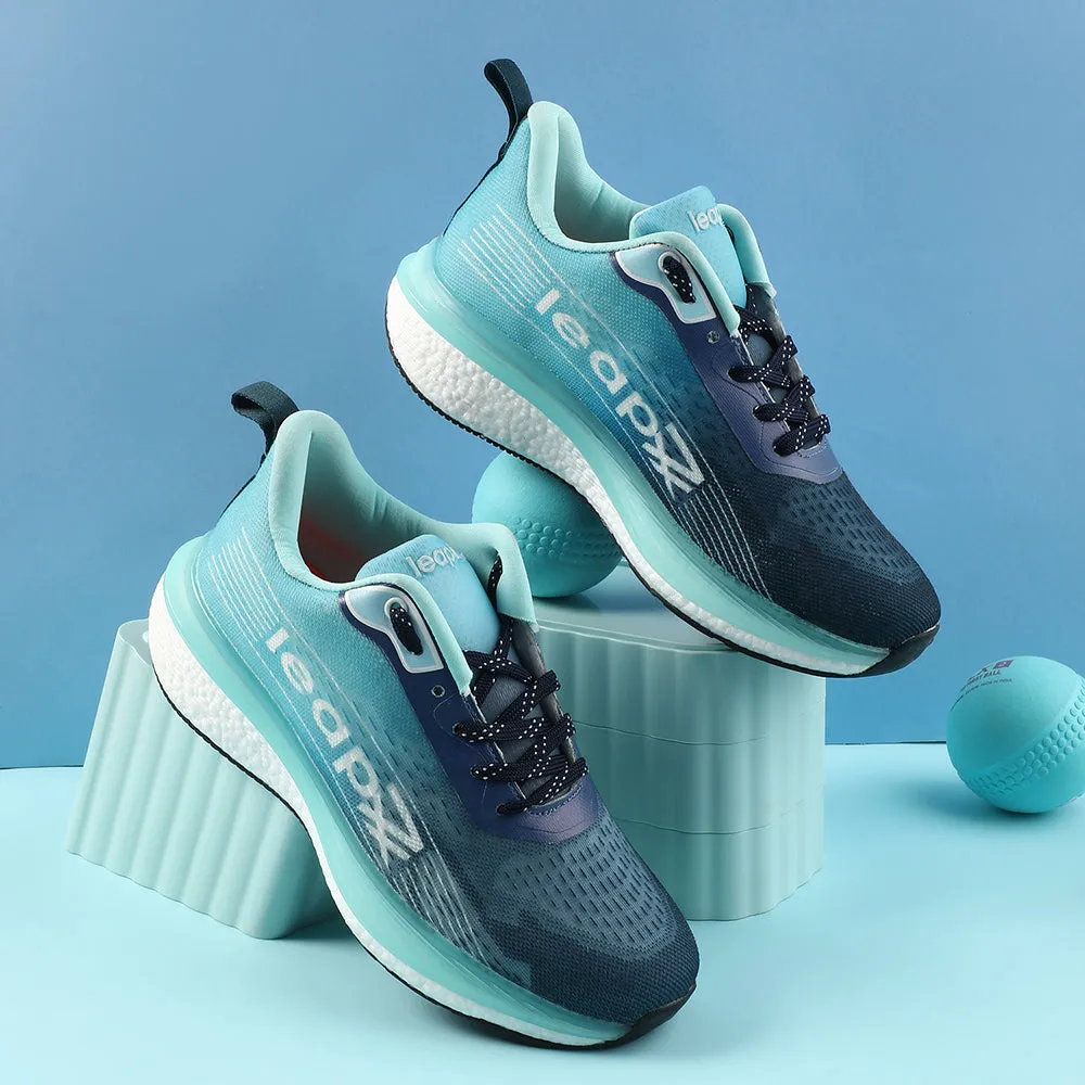 Leap7x Sea Green Sports Lacing Running Shoes For Men RWM-02 By Liberty circular track running gear