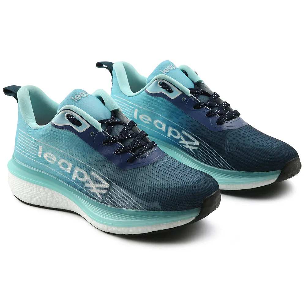 Leap7x Sea Green Sports Lacing Running Shoes For Men RWM-02 By Liberty youth use short - distance runner's shoe alternative
