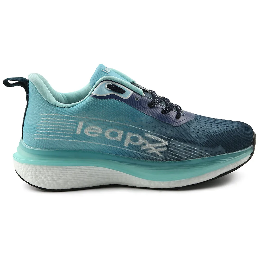 running for a way to stay active Leap7x Sea Green Sports Lacing Running Shoes For Men RWM-02 By Liberty