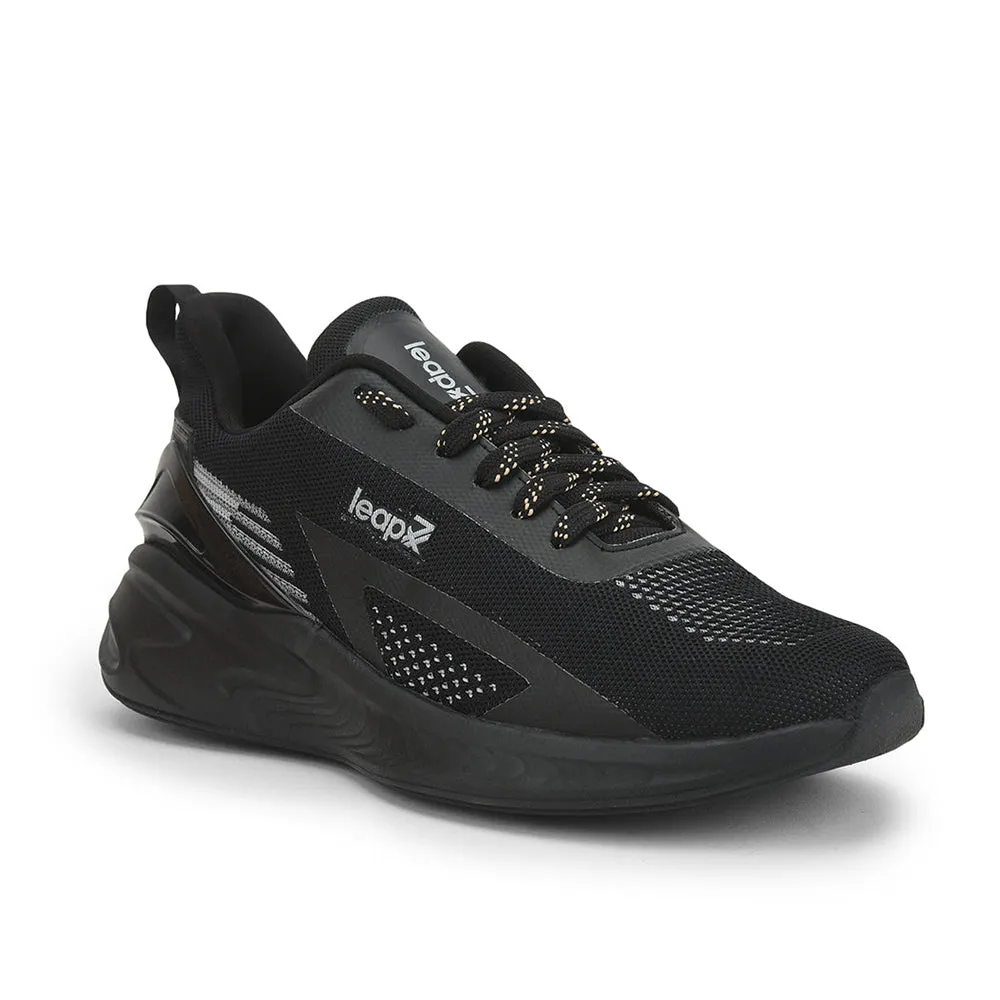 Leap7x Sports Lacing Shoe For Men ( Black ) REVOLVE By Liberty Core Balance toe box shoes