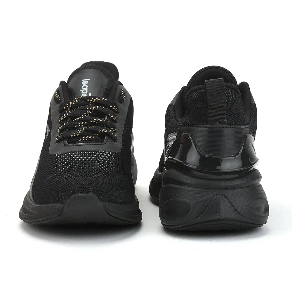 Leap7x Sports Lacing Shoe For Men ( Black ) REVOLVE By Liberty shock-absorbing shoes