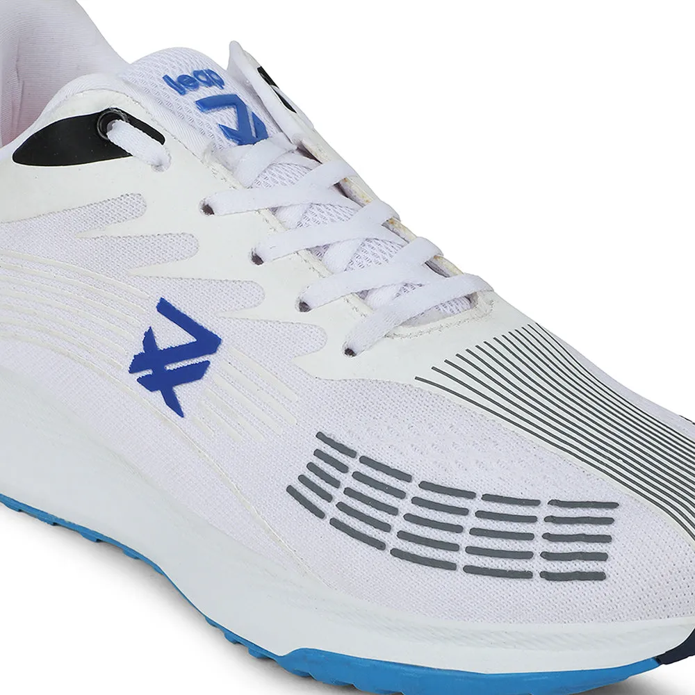 Leap7x White Lacing Sports Running Shoes For Men RW-14 By Liberty Comfort - grip
