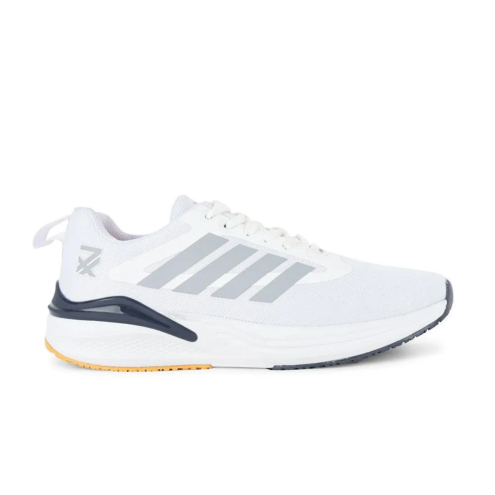 Joint Stability Balanced Fit Leap7x White Sports Lacing Running Shoes For Men CAPSICO-1 By Liberty
