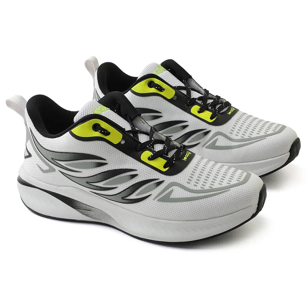 Foot - stability Step Control Leap7x White Sports Lacing Running Shoes For Men CASIO By Liberty