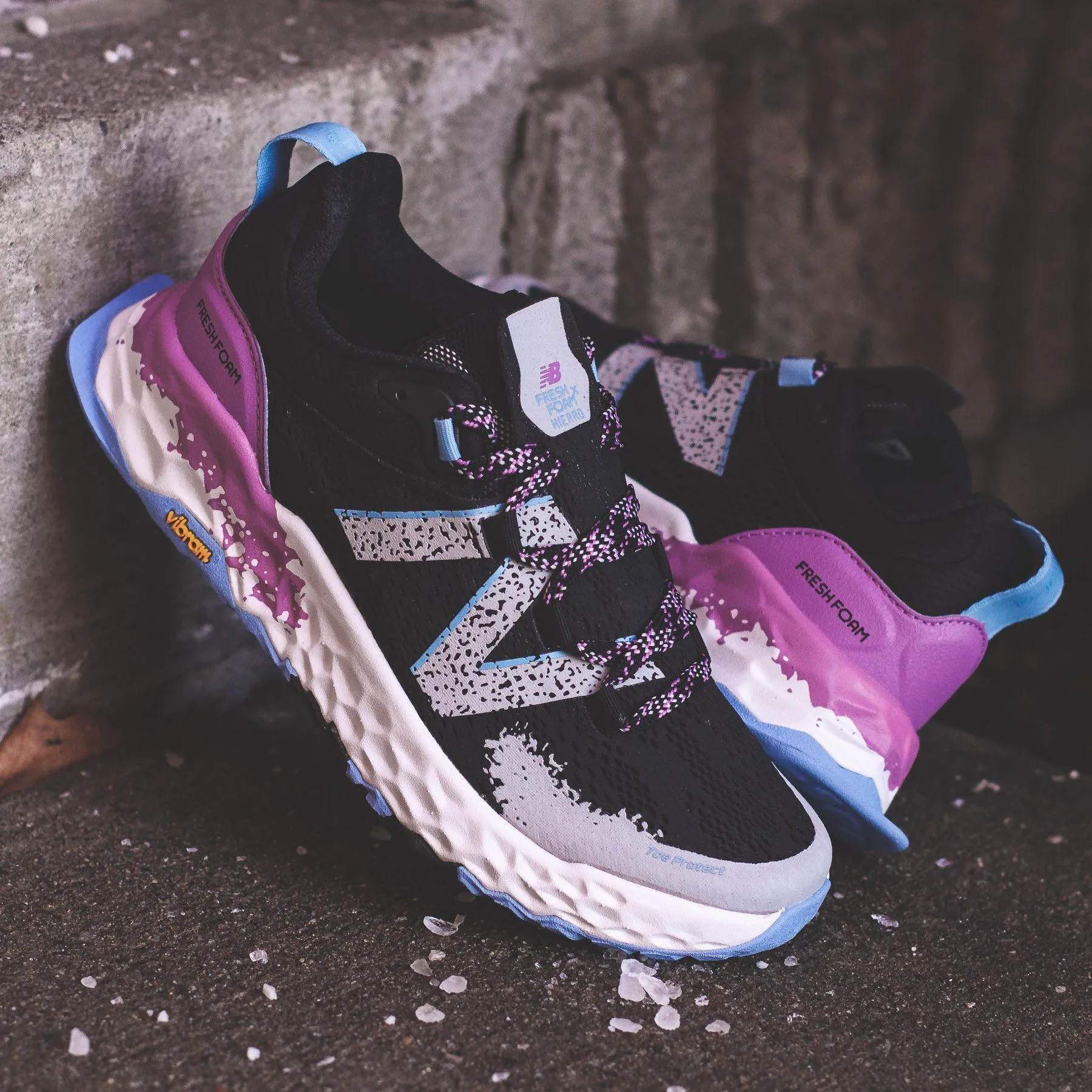New Balance Hierro v5 Fresh Foam Black Purple Women WTHIERP5 running for joint flexibility responsive - sole - technology - reactivity shoes