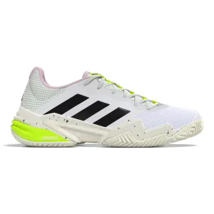 Adidas Barricade 13 Women Tennis Shoes - White/Black/Jade Breathable Upper