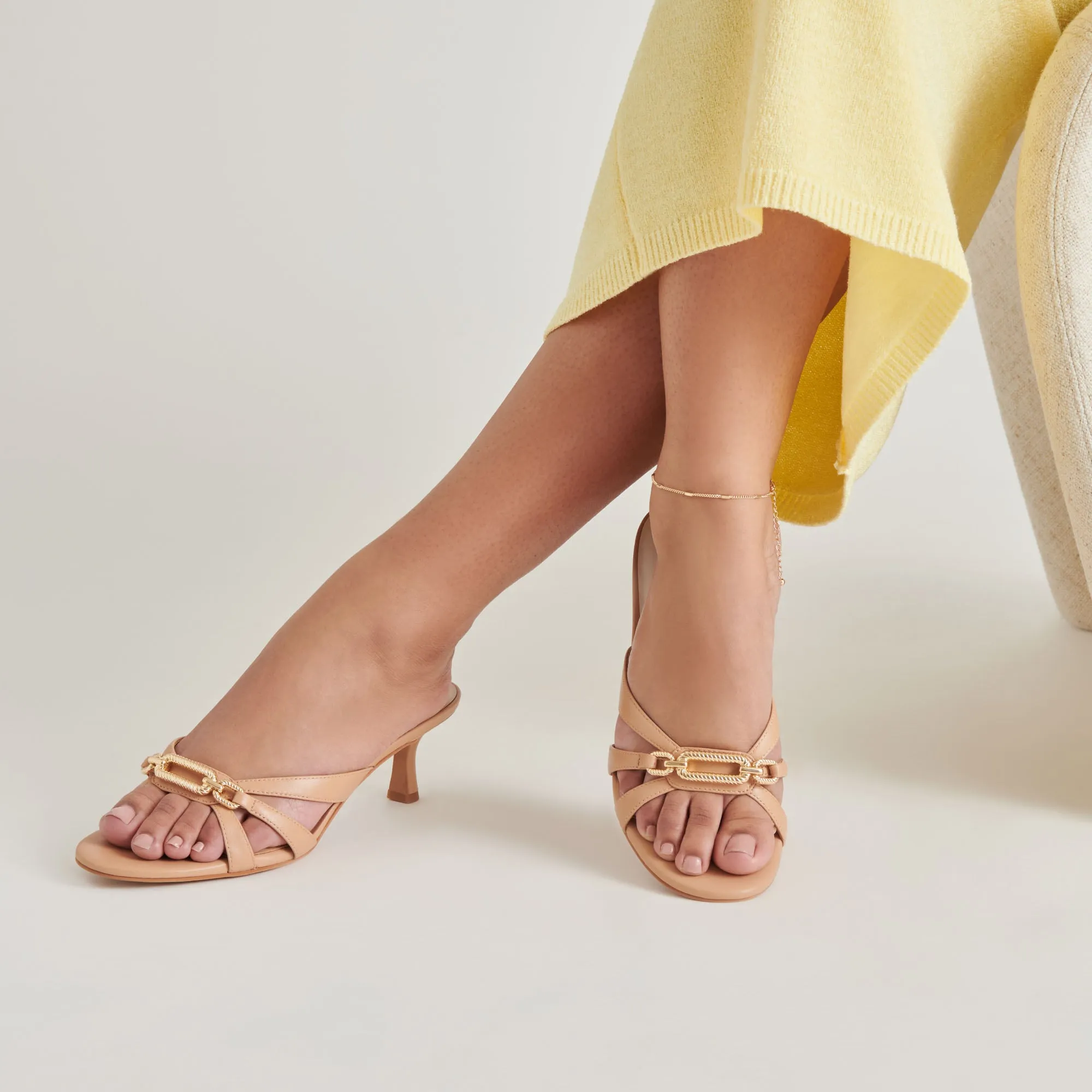 Fashionable Wedges LERAH HEELS CAFE EMBOSSED LEATHER