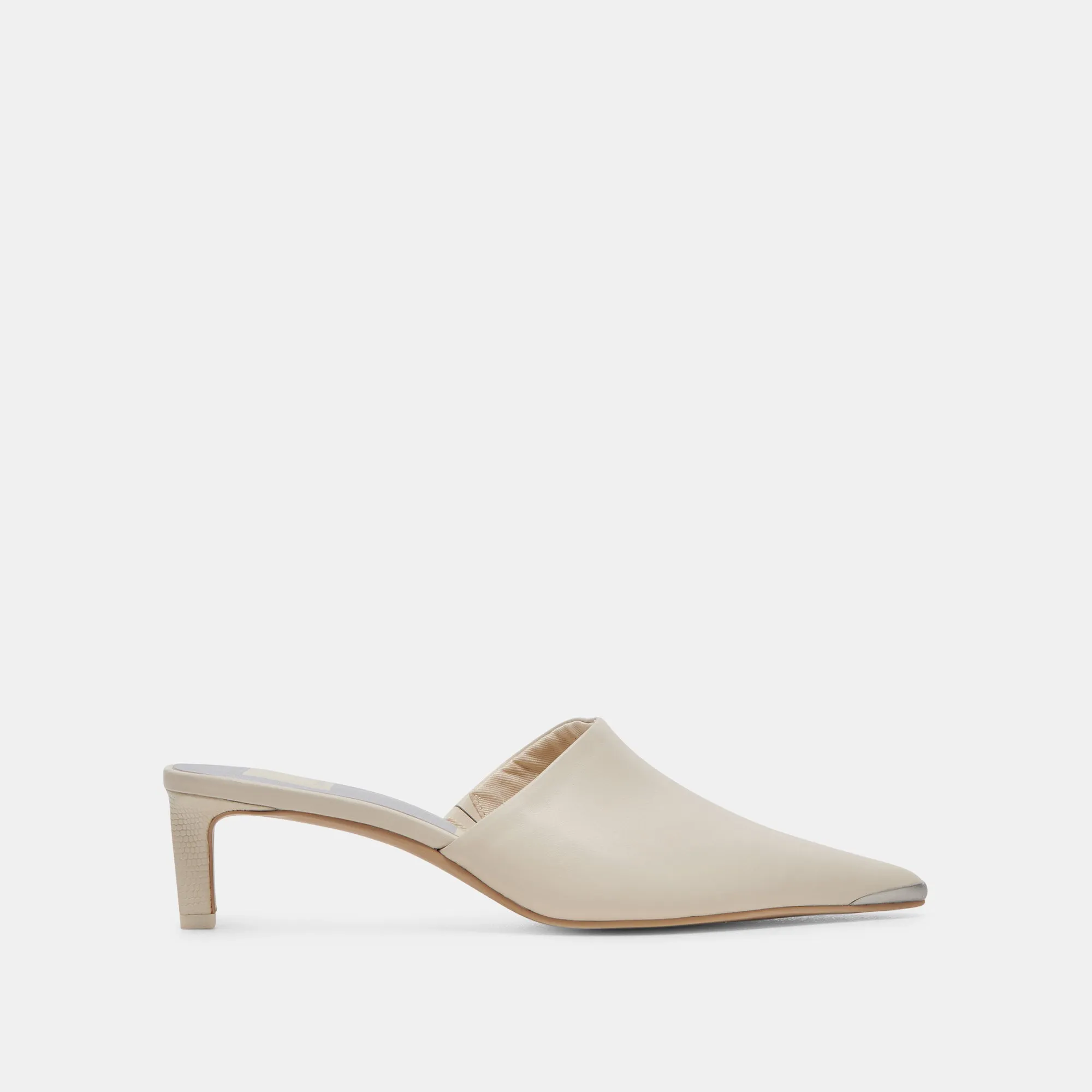 LEXY HEELS IVORY LEATHER Flexible Sole Soft Material