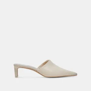 LEXY HEELS IVORY LEATHER Flexible Sole Soft Material
