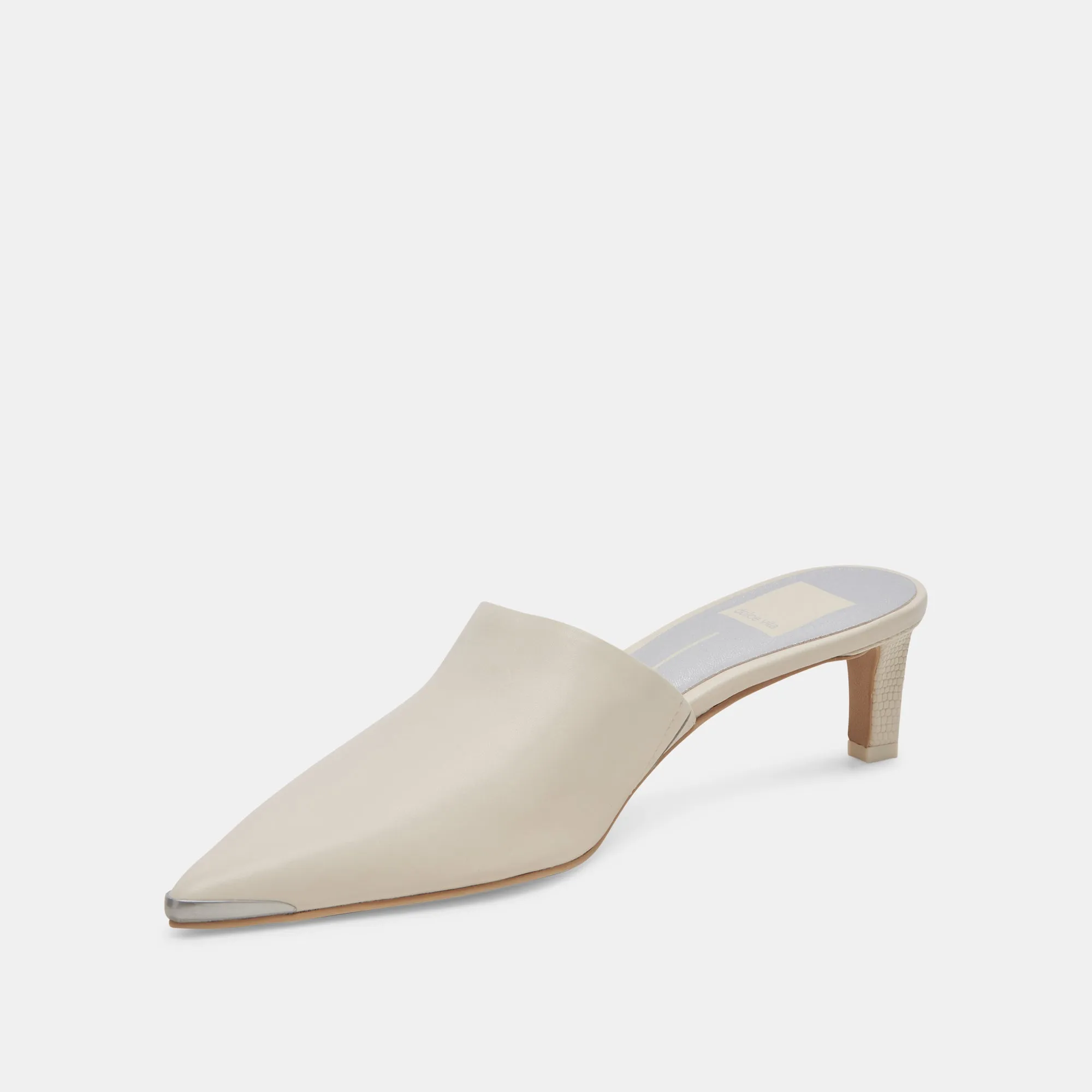 Metal hardware LEXY HEELS IVORY LEATHER