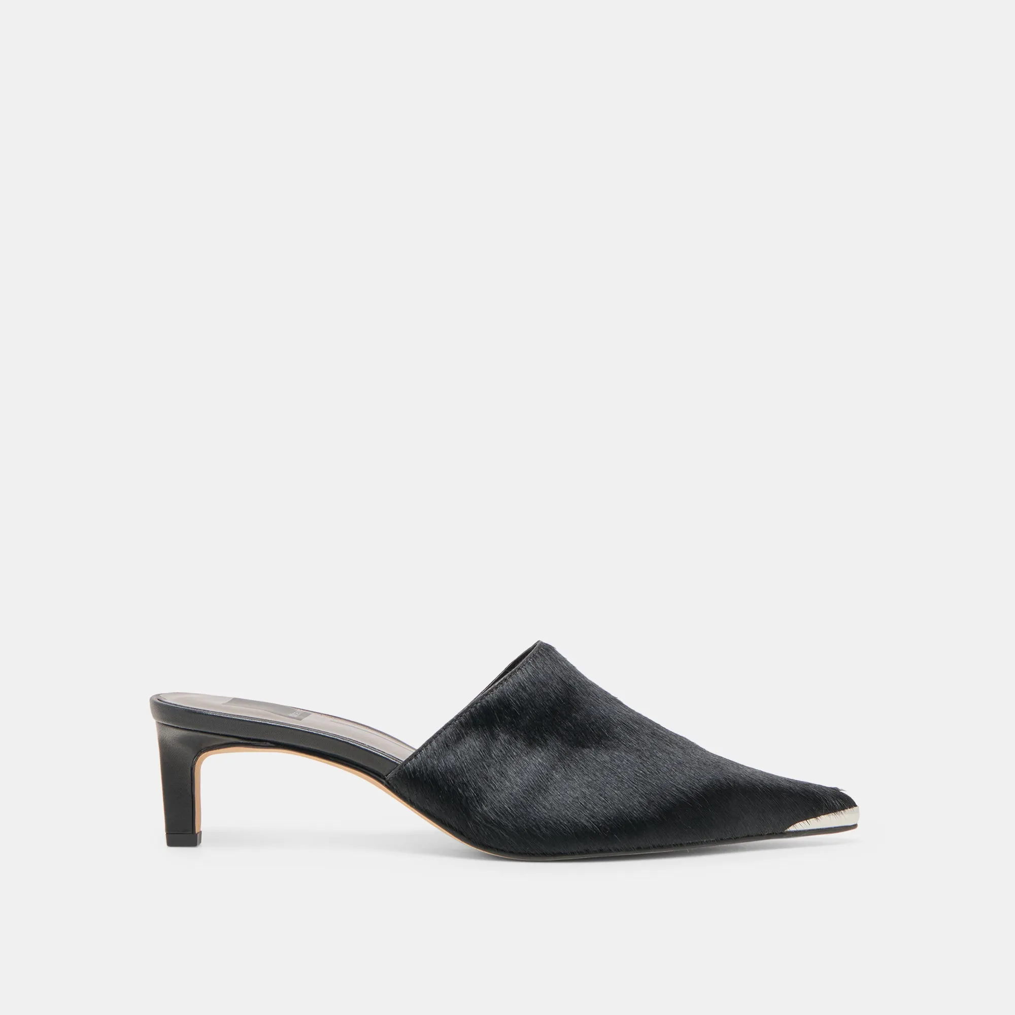 LEXY HEELS NERO CALF HAIR Bejeweled Heels Comfortable Heels for Work
