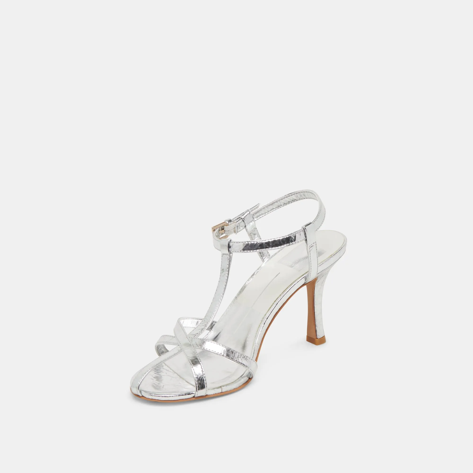 Laced LIANE HEELS SILVER DISTRESSED LEATHER