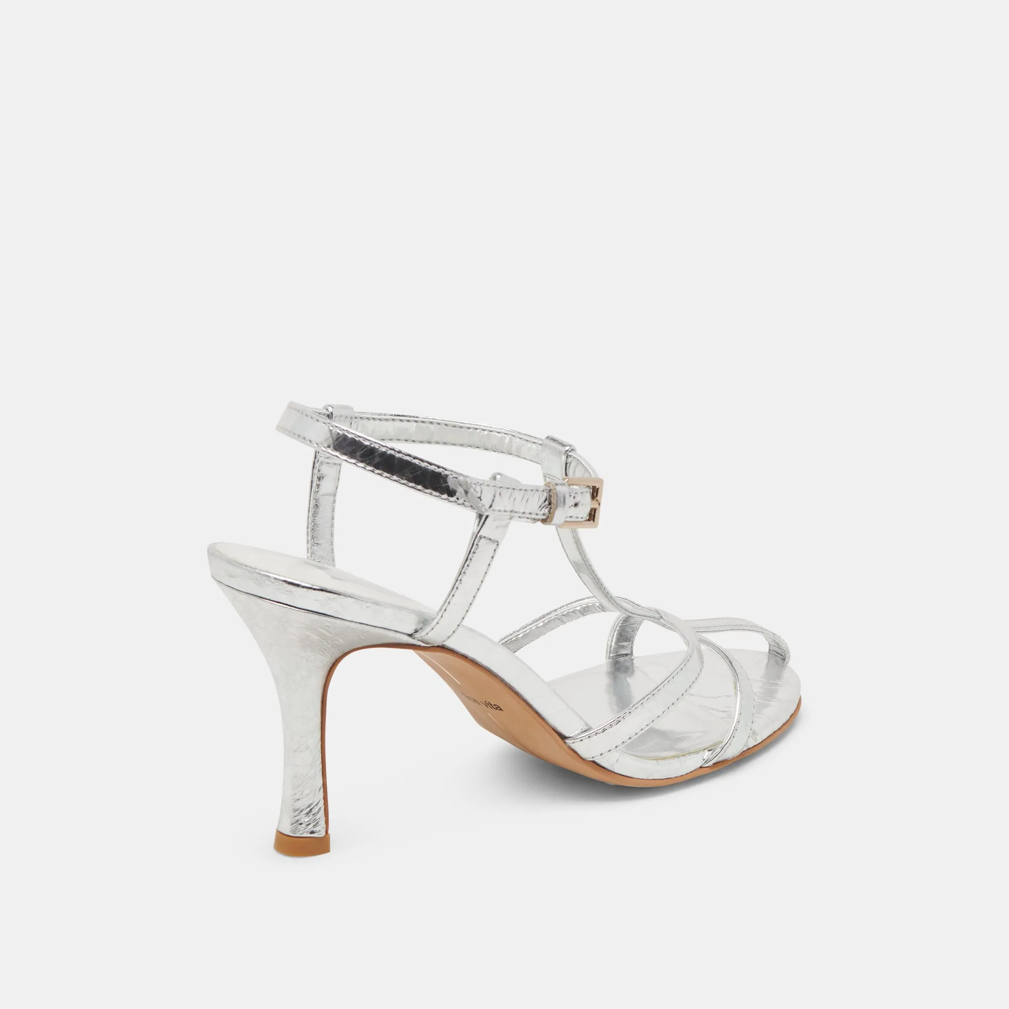 LIANE HEELS SILVER DISTRESSED LEATHER Soft Interior