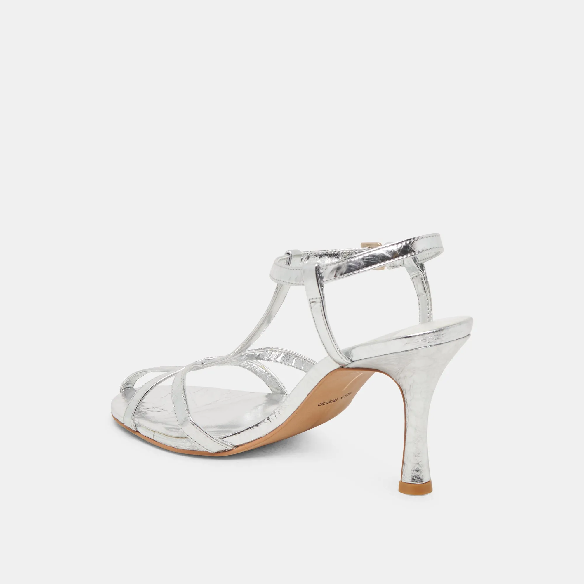 LIANE HEELS SILVER DISTRESSED LEATHER Ventilated Design