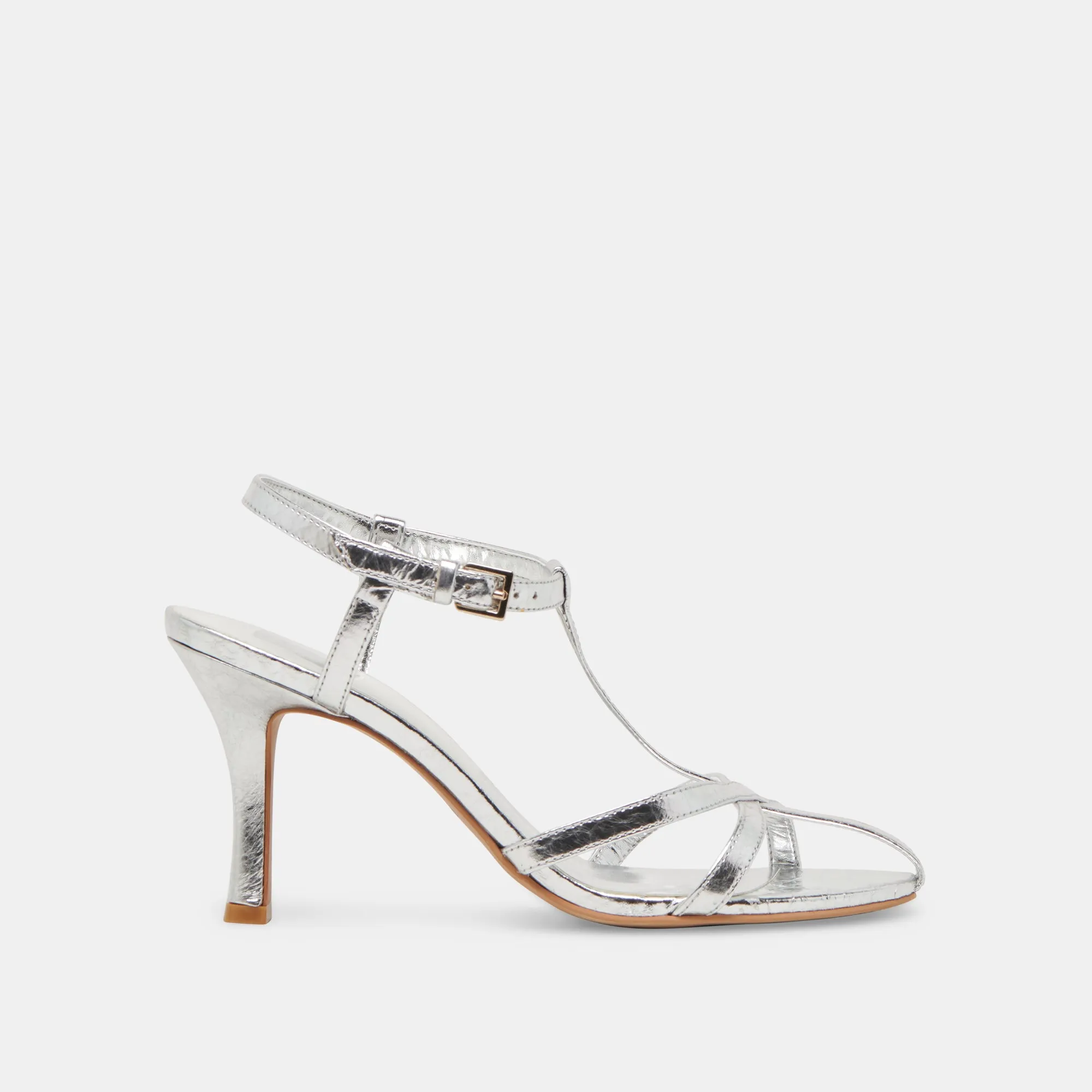 Casual Wedding Heels Comfortable Flats LIANE HEELS SILVER DISTRESSED LEATHER
