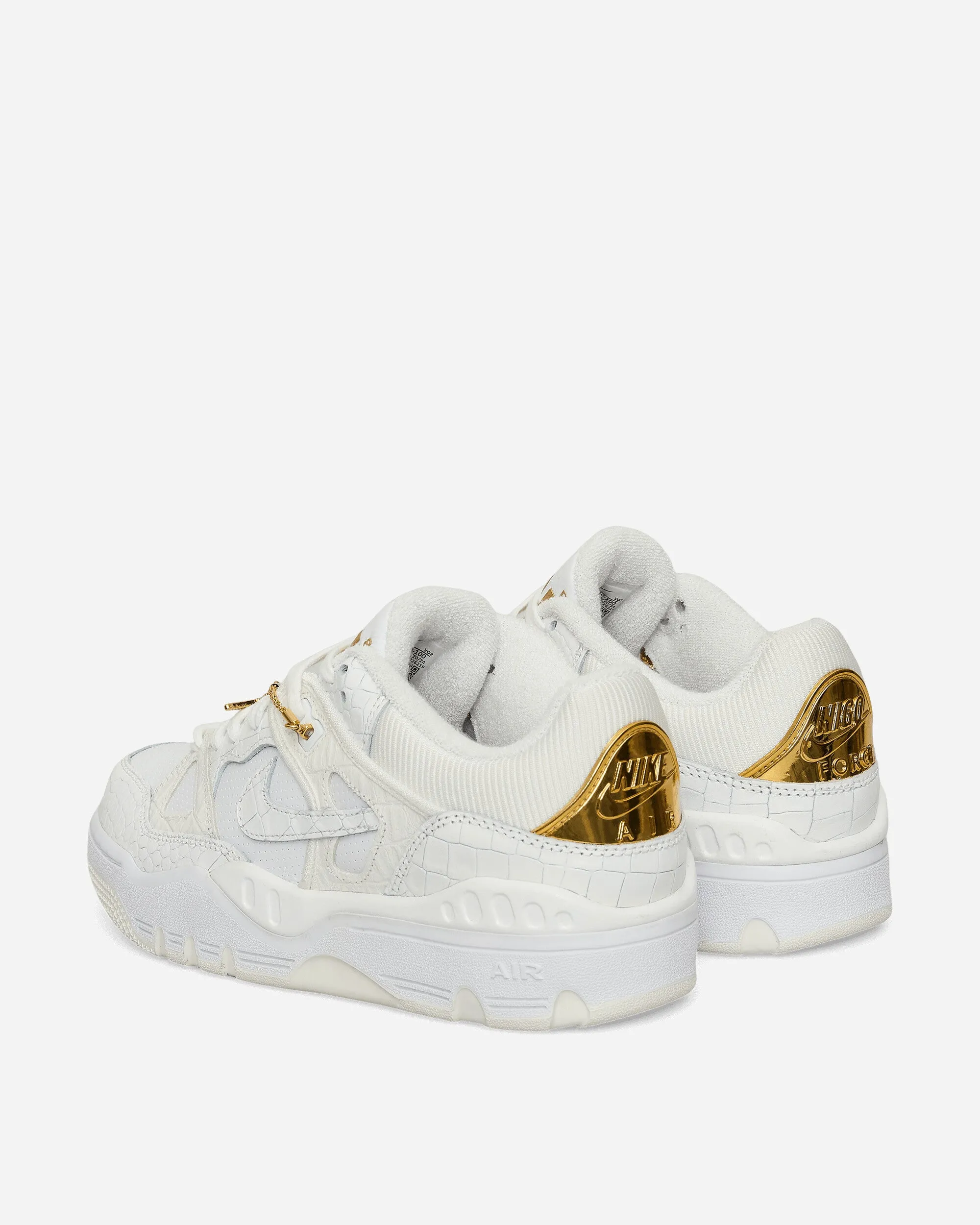 NIGO Air Force 3 Low Sneakers White / Metallic Gold Adjustable Strap