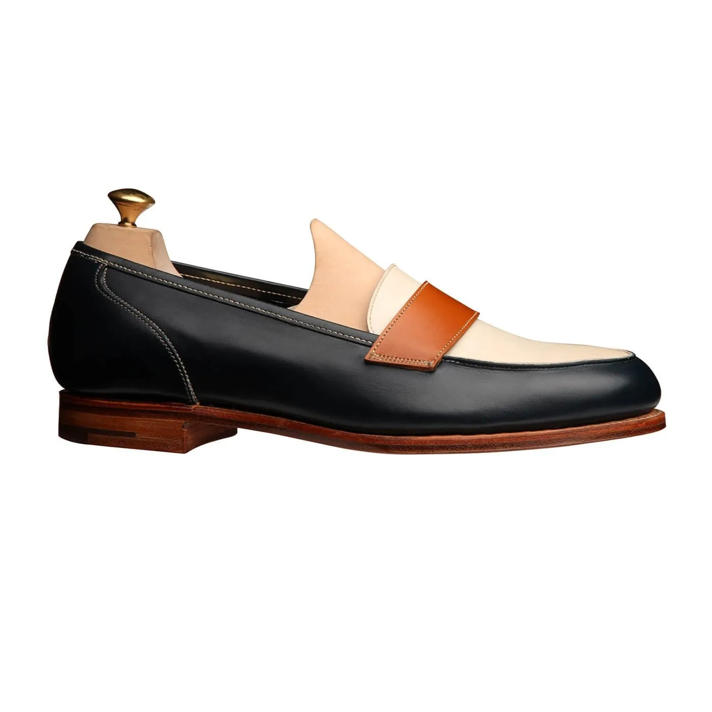 Clare Navy, Ivory & Tan Burnished Calf Everyday Walking Comfort City Pulse