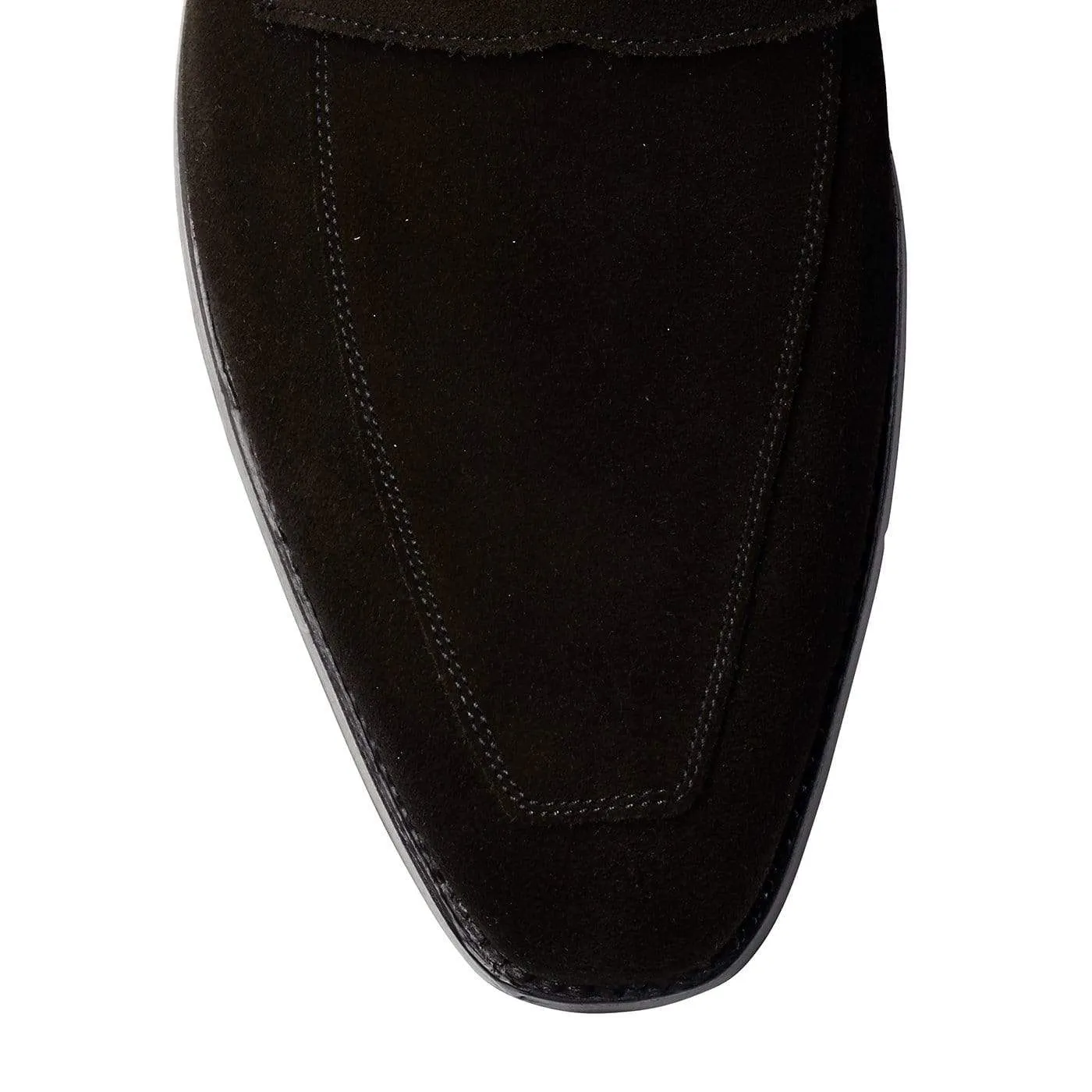 Firm Sure Vegan Material Merton Black Calf Suede