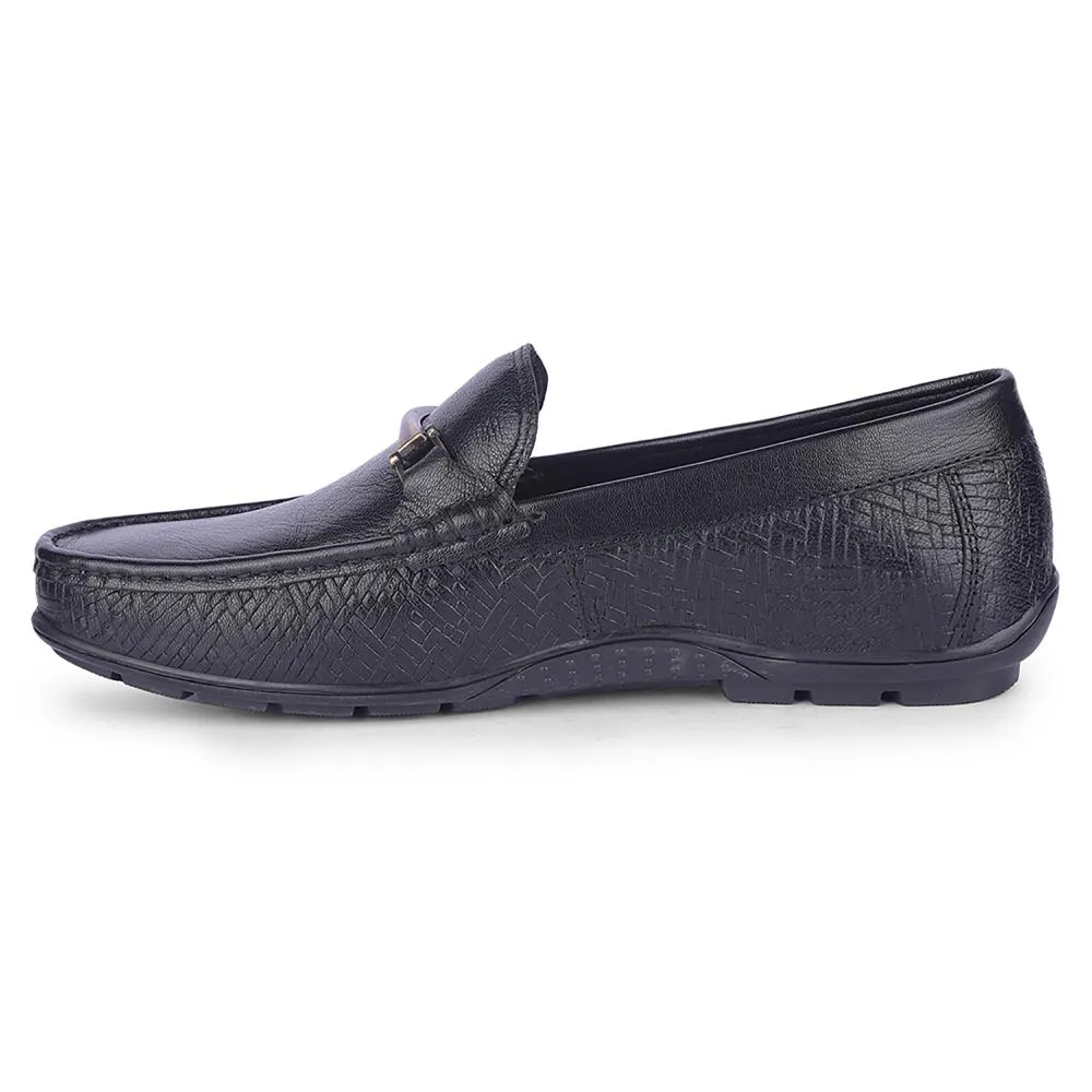 Healers By Liberty Mens OSL-49 Black Formal Loafers Pebble Grain Easy Clean