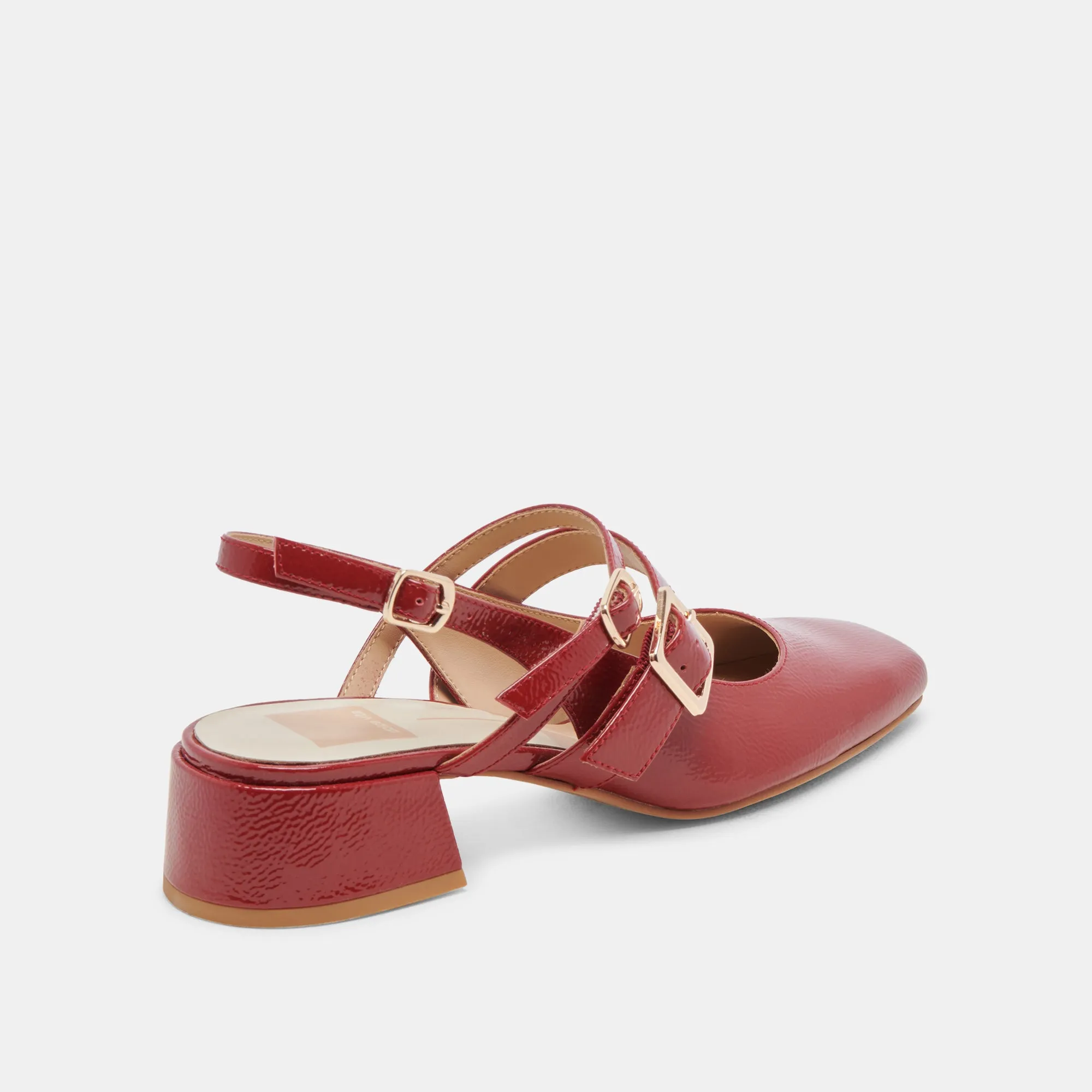 Wedding Sandals PATZY HEELS CRIMSON CRINKLE PATENT LEATHER