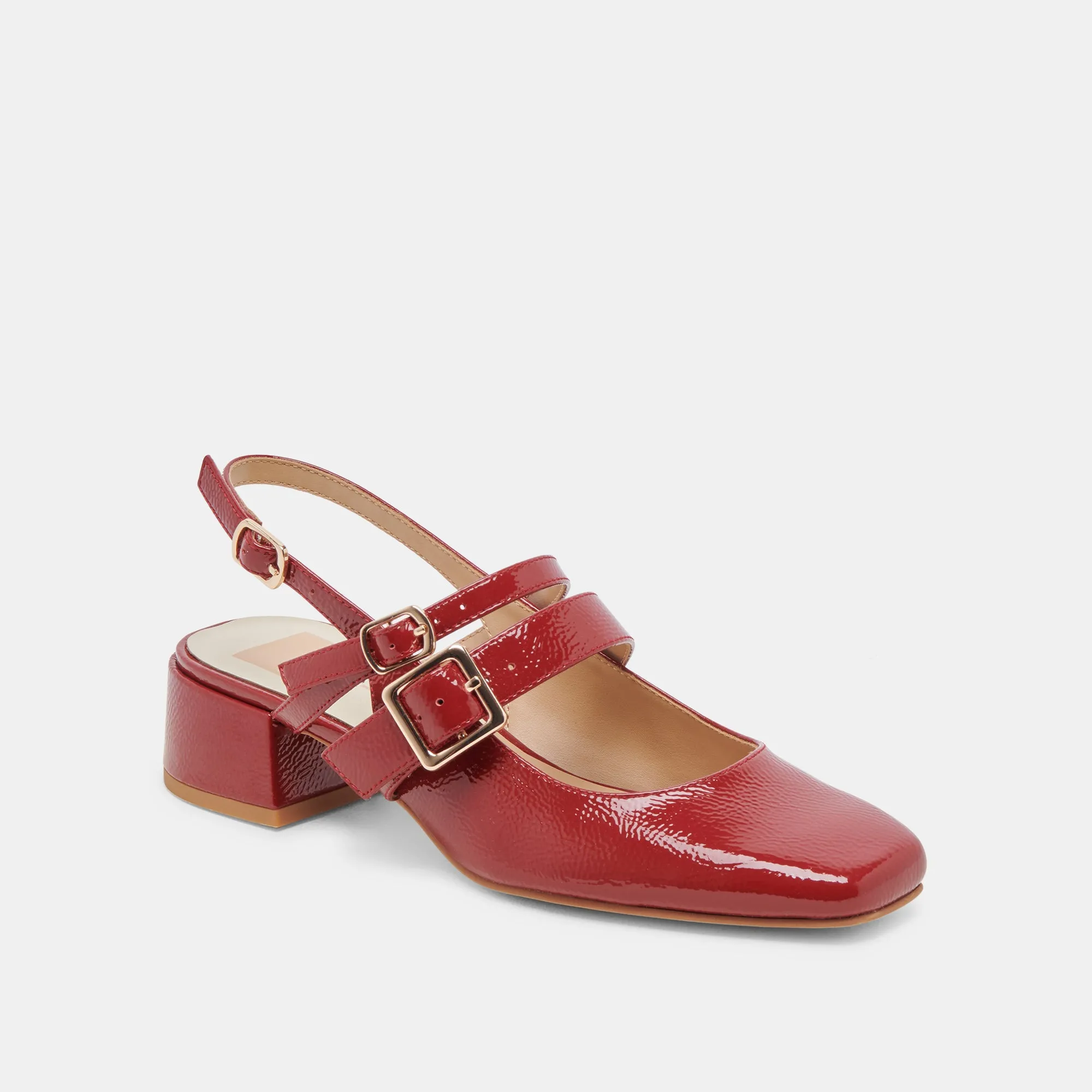 PATZY HEELS CRIMSON CRINKLE PATENT LEATHER Soft Material