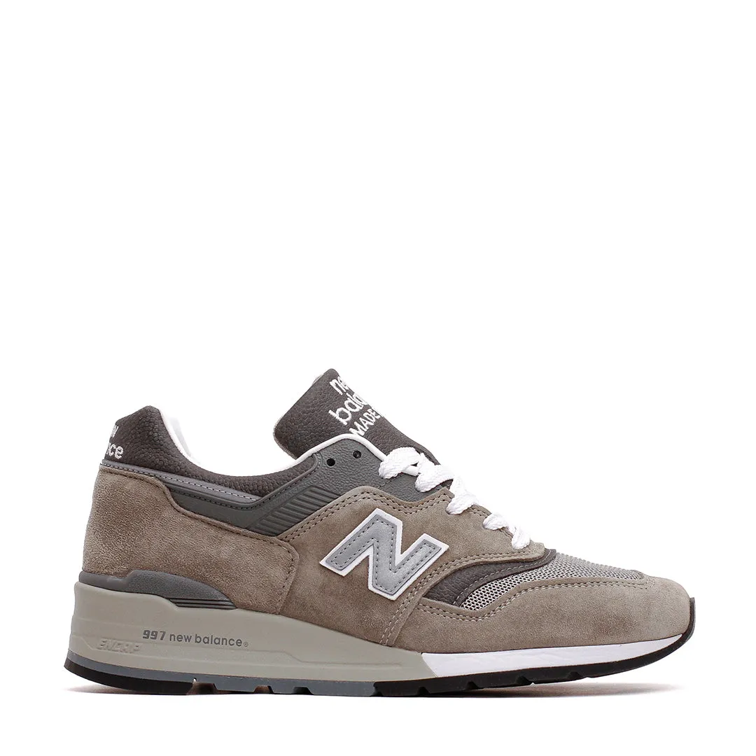 impact - resistant midsole shoes New Balance Unisex MADE in USA 997 Gray U997GY