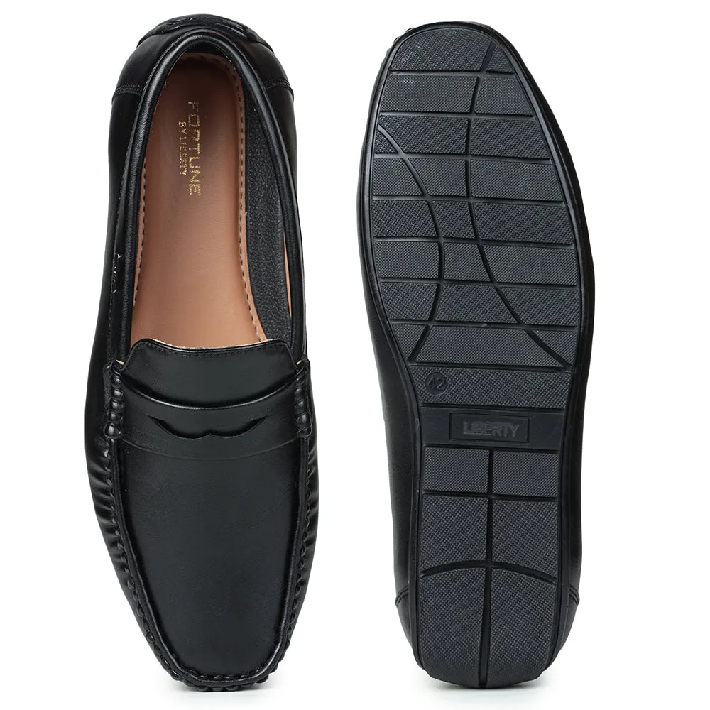 Trail Walks Fortune (Black) Penny Loafer Shoes For Men Fdy-206 By Liberty