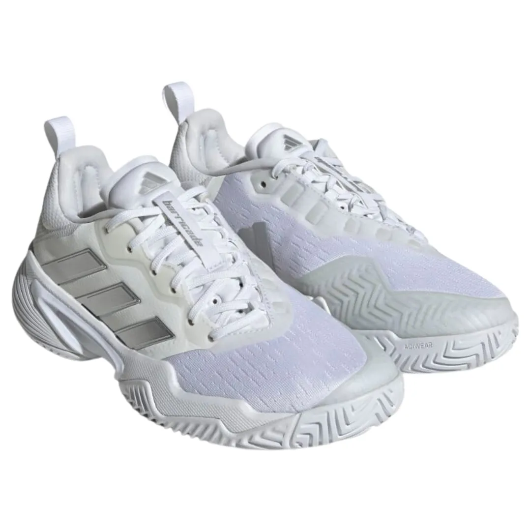 Air Circulation Rubber Outsole Adidas Barricade Womens Tennis Shoes - White